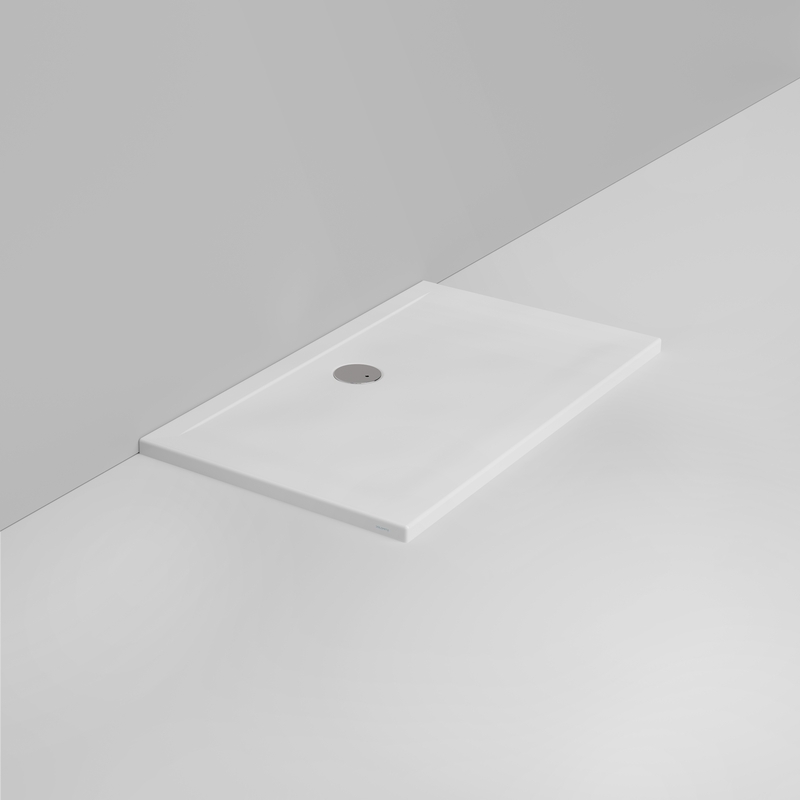 Ceramica Dolomite Receveur de douche rectangulaire bonde vers le mur H4 120×70 – Squash - Blanc mat