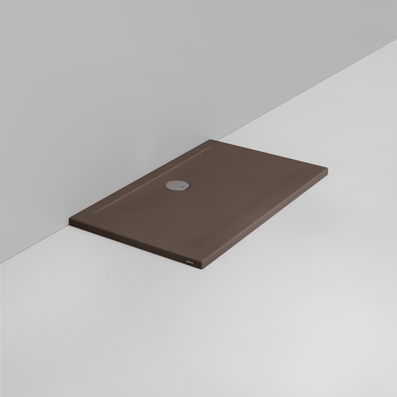 Ceramica Dolomite Receveur de douche rectangulaire bonde vers le mur H4 120×70 – Squash - Marron alpin mat