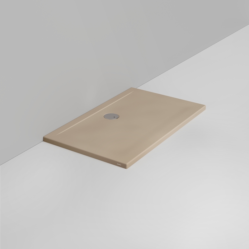 Ceramica Dolomite Receveur de douche rectangulaire bonde vers le mur H4 120×70 – Squash - Beige naturel mat