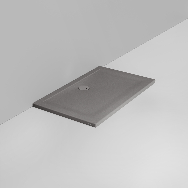 Ceramica Dolomite Receveur de douche rectangulaire bonde vers le mur H4 120×70 – Squash - Gris béton mat antidérapant