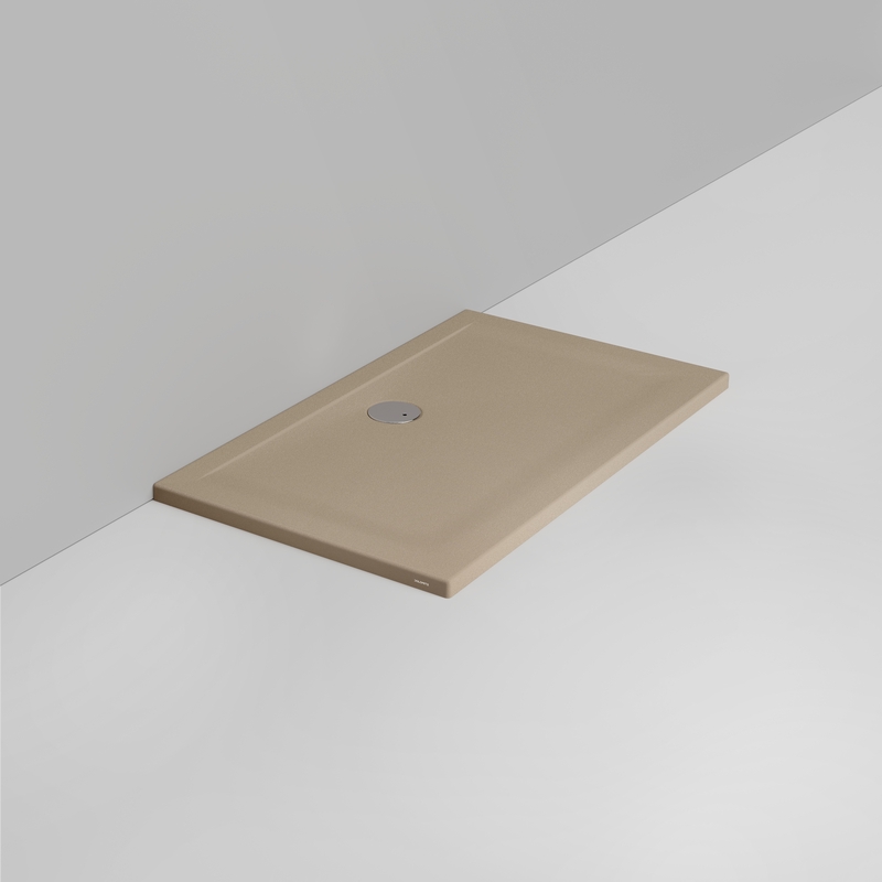 Ceramica Dolomite Receveur de douche rectangulaire bonde vers le mur H4 120×70 – Squash - Beige naturel mat antidérapant