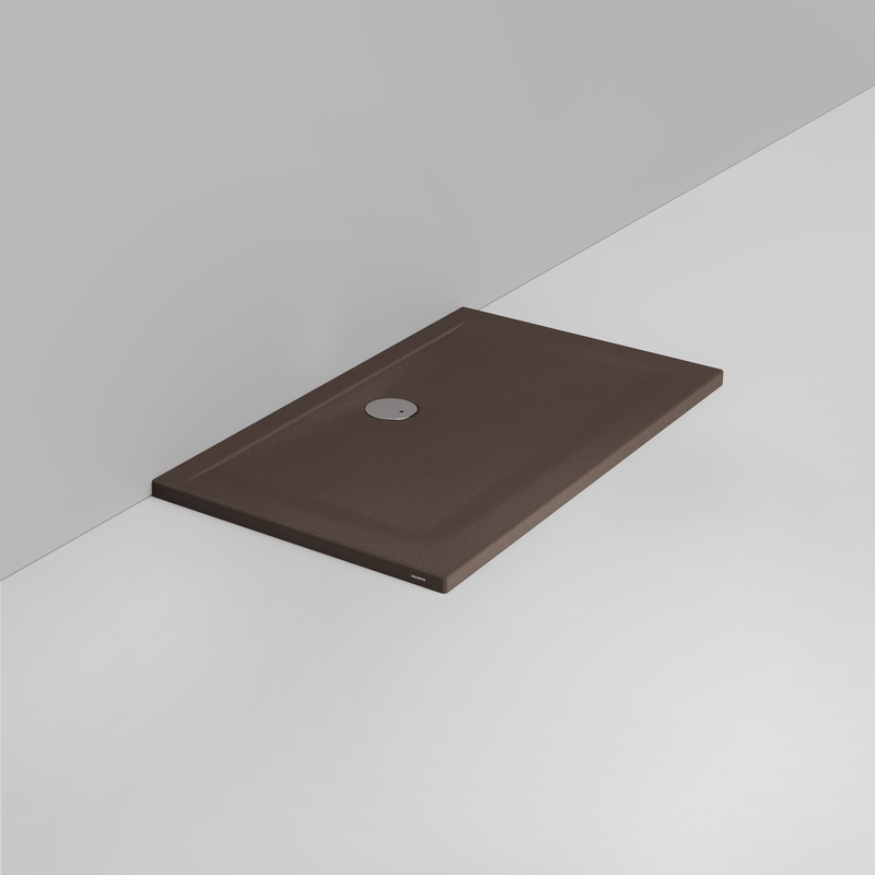 Ceramica Dolomite Receveur de douche rectangulaire bonde vers le mur H4 120×70 – Squash - Marron alpin mat antidérapant