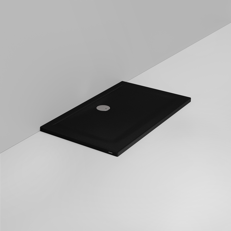 Ceramica Dolomite Receveur de douche rectangulaire bonde vers le mur H4 120×70 – Squash - Noir mat antidérapant
