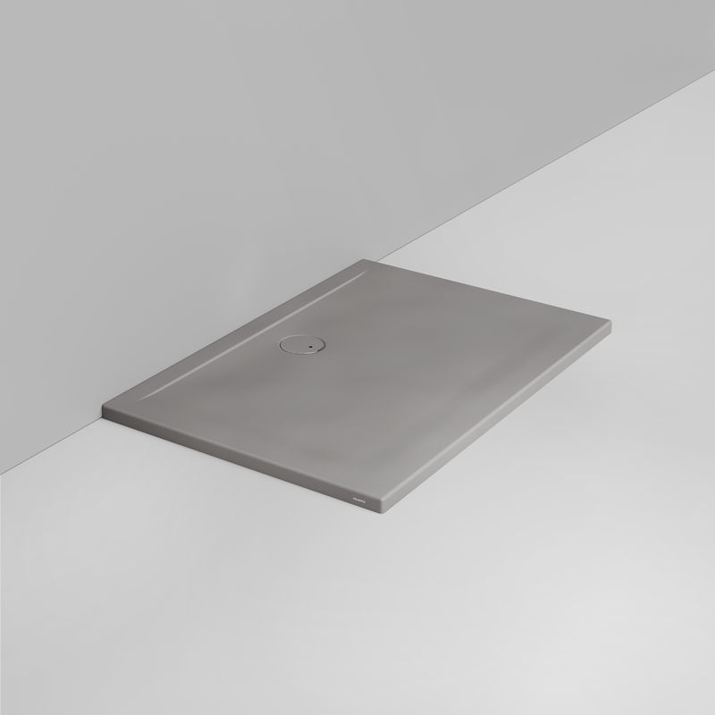 Ceramica Dolomite Receveur de douche rectangulaire bonde vers le mur H4 120×80 – Squash - Gris béton mat