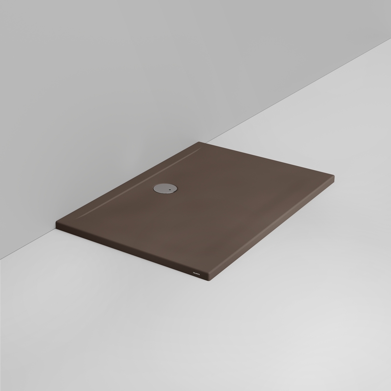 Ceramica Dolomite Receveur de douche rectangulaire bonde vers le mur H4 120×80 – Squash - Marron alpin mat