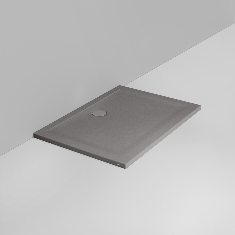 Ceramica Dolomite Receveur de douche rectangulaire bonde vers le mur H4 120×80 – Squash - Gris béton mat antidérapant