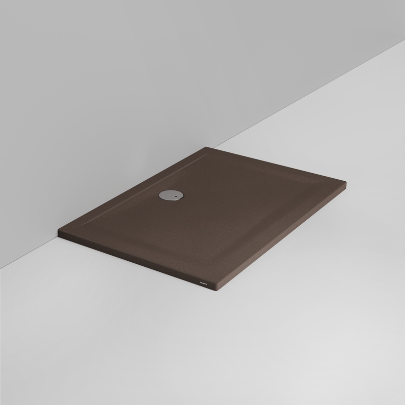 Ceramica Dolomite Receveur de douche rectangulaire bonde vers le mur H4 120×80 – Squash - Marron alpin mat antidérapant