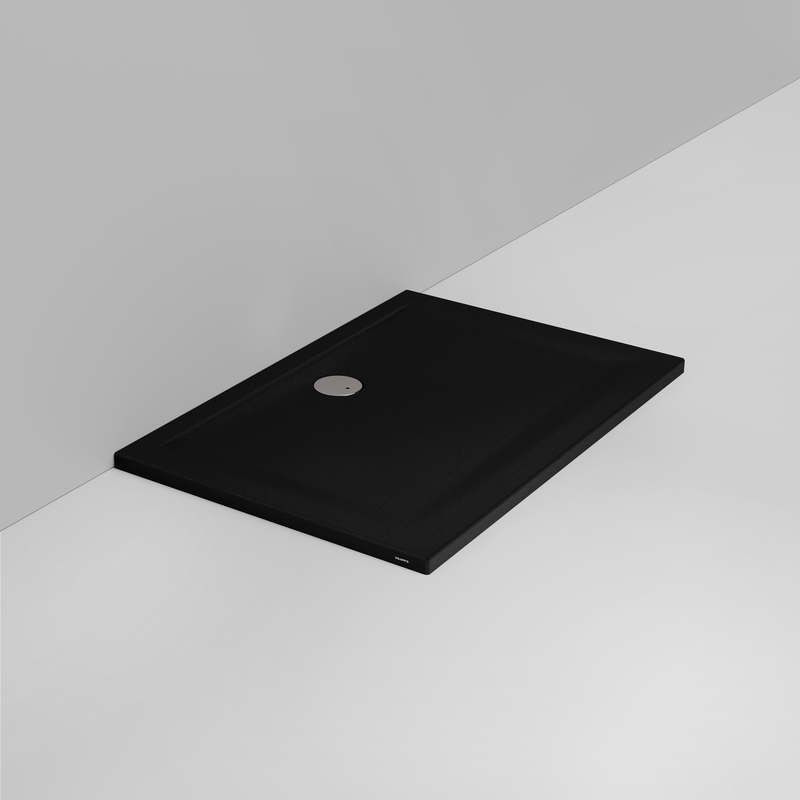 Ceramica Dolomite Receveur de douche rectangulaire bonde vers le mur H4 120×80 – Squash - Noir mat antidérapant