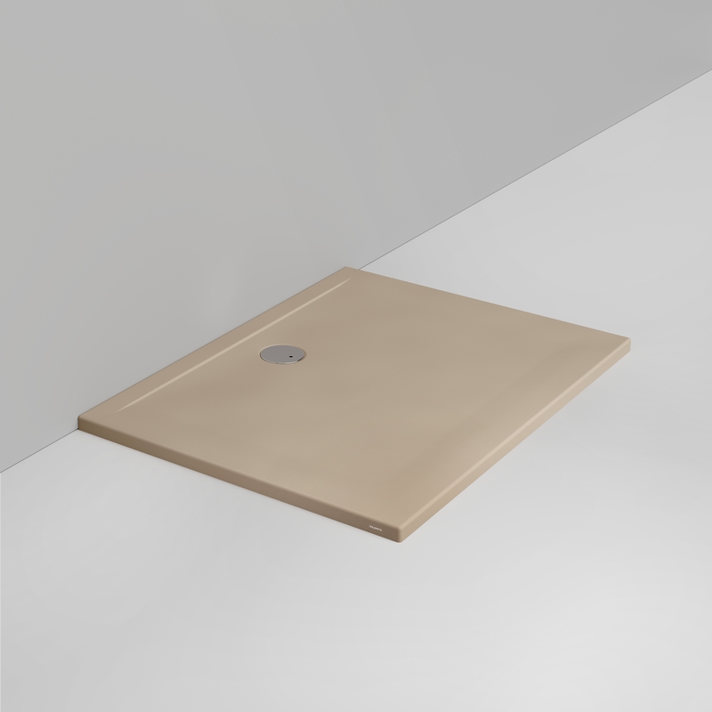 Ceramica Dolomite Receveur de douche rectangulaire bonde vers le mur H4 120×90 – Squash - Beige naturel mat