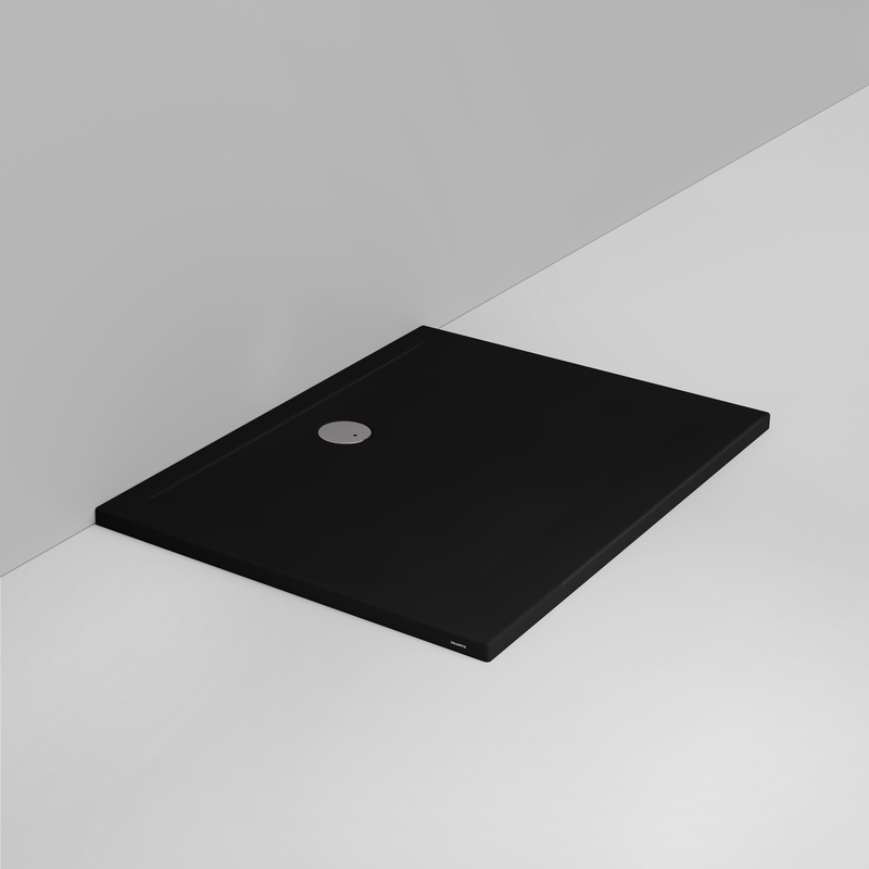 Ceramica Dolomite Receveur de douche rectangulaire bonde vers le mur H4 120×90 – Squash - Noir mat
