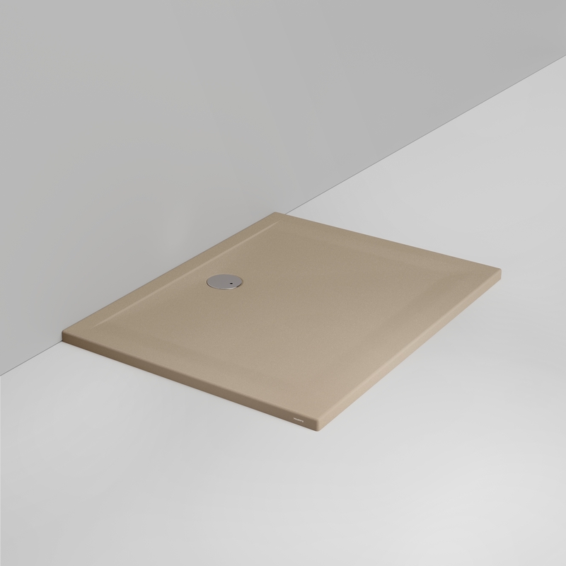Ceramica Dolomite Receveur de douche rectangulaire bonde vers le mur H4 120×90 – Squash - Beige naturel mat antidérapant