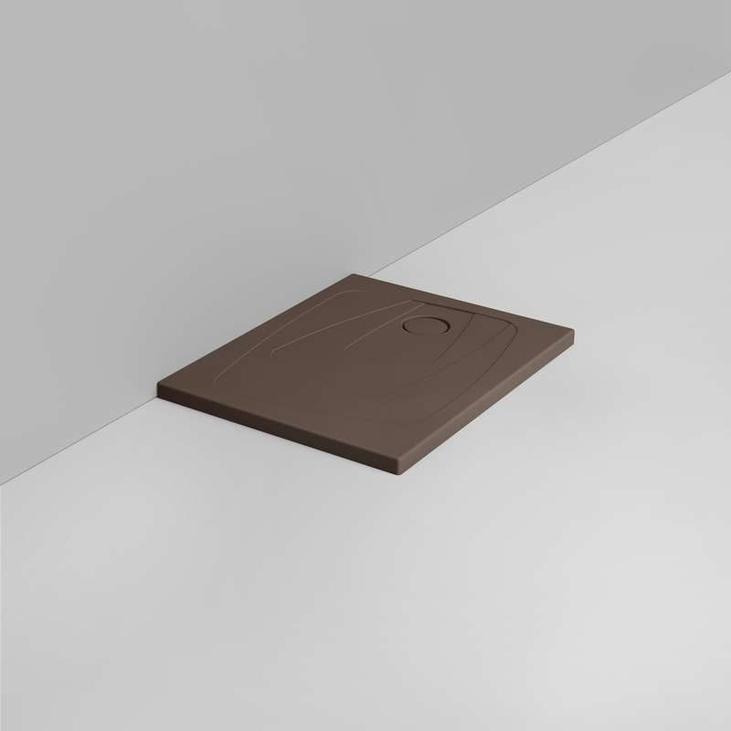 Ceramica Dolomite Rectangular shower Tray waste towards right H4 90×70 – Oltre - Matt alpine brown