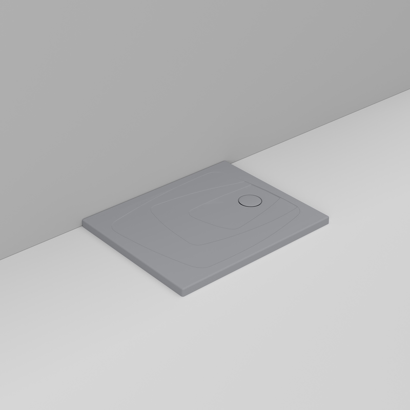 Ceramica Dolomite Rectangular shower Tray waste towards right H4 100×70 – Oltre - Concrete grey