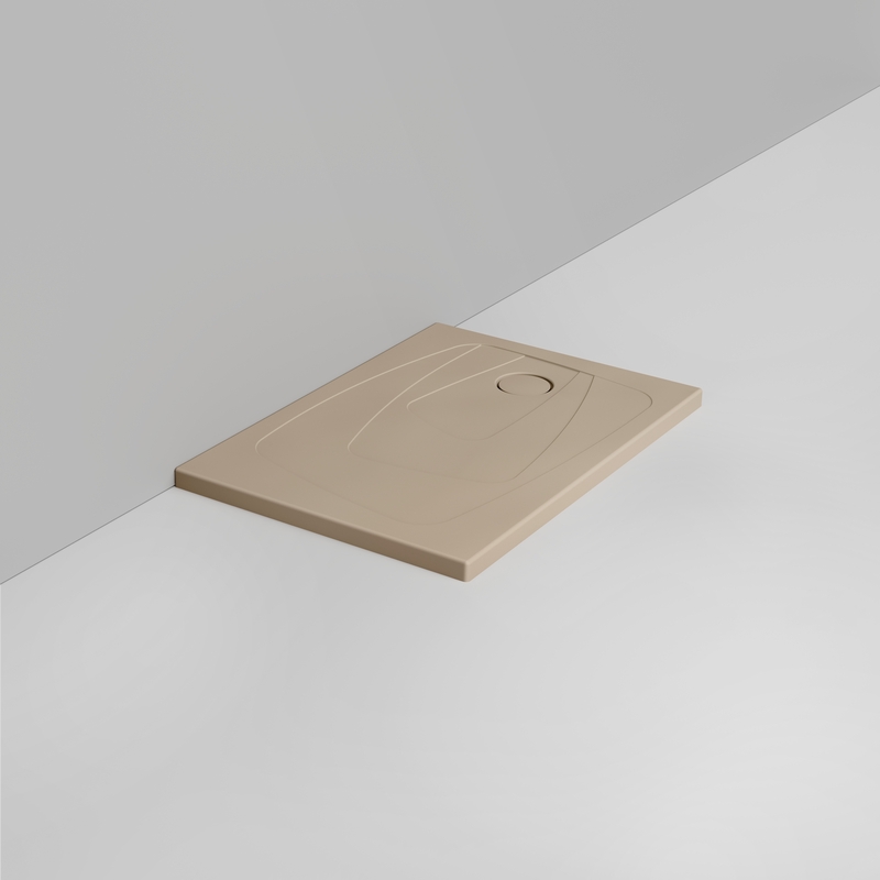 Ceramica Dolomite Rectangular shower Tray waste towards right H4 100×70 – Oltre - Matt natural beige