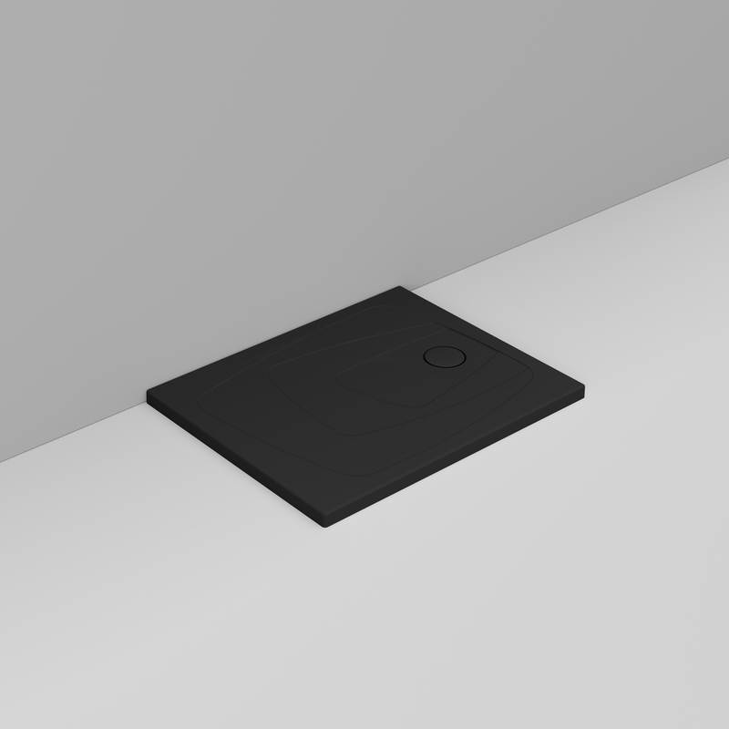 Ceramica Dolomite Rectangular shower Tray waste towards right H4 100×70 – Oltre - Matt black