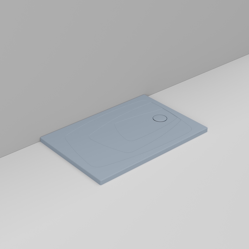Ceramica Dolomite Rectangular shower Tray waste towards right H4 120×70 – Oltre - Sky Blue