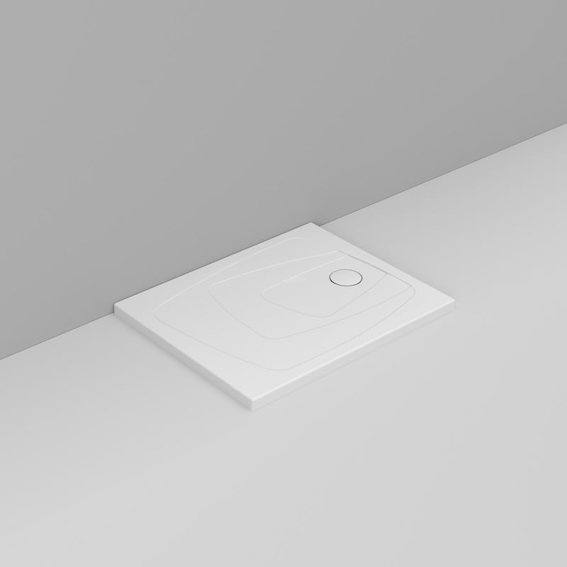 Ceramica Dolomite Rectangular shower Tray waste towards right H4 100×80 – Oltre - Matt White