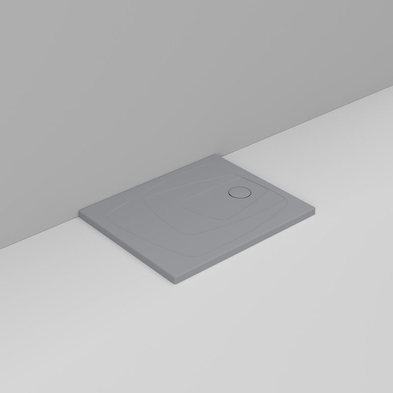 Ceramica Dolomite Rectangular shower Tray waste towards right H4 100×80 – Oltre - Concrete grey