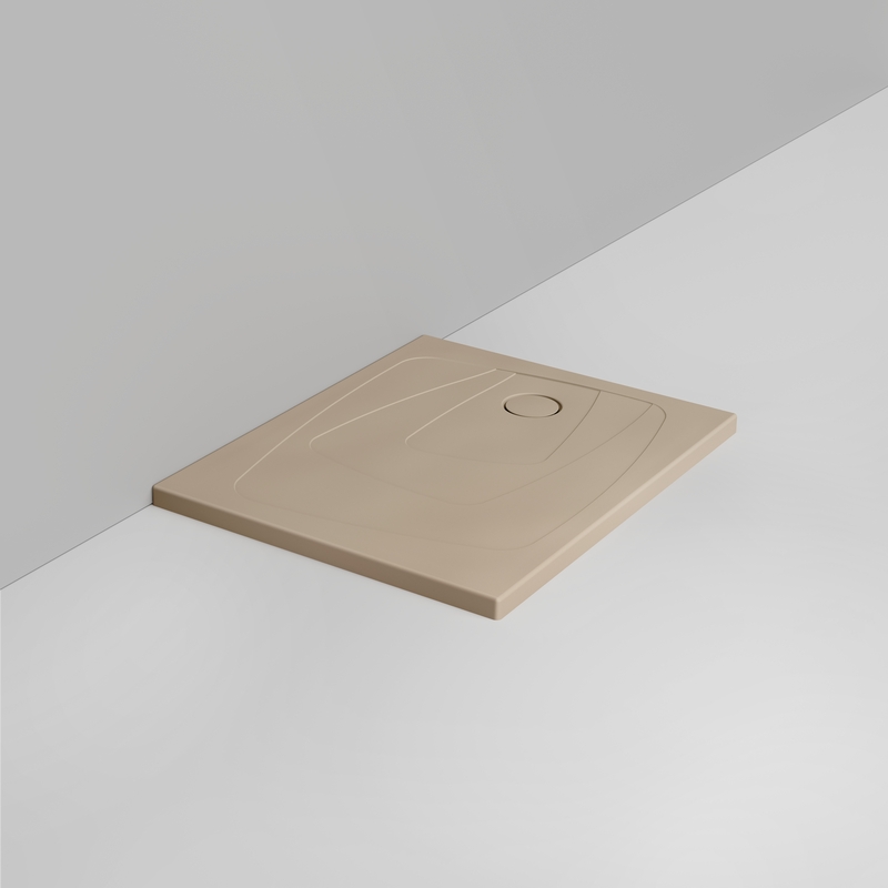 Ceramica Dolomite Rectangular shower Tray waste towards right H4 100×80 – Oltre - Matt natural beige