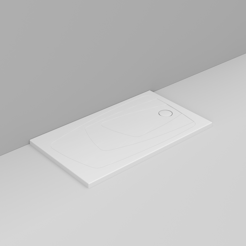 Ceramica Dolomite Rectangular shower Tray waste towards right H4 140×70 – Oltre - Matt White