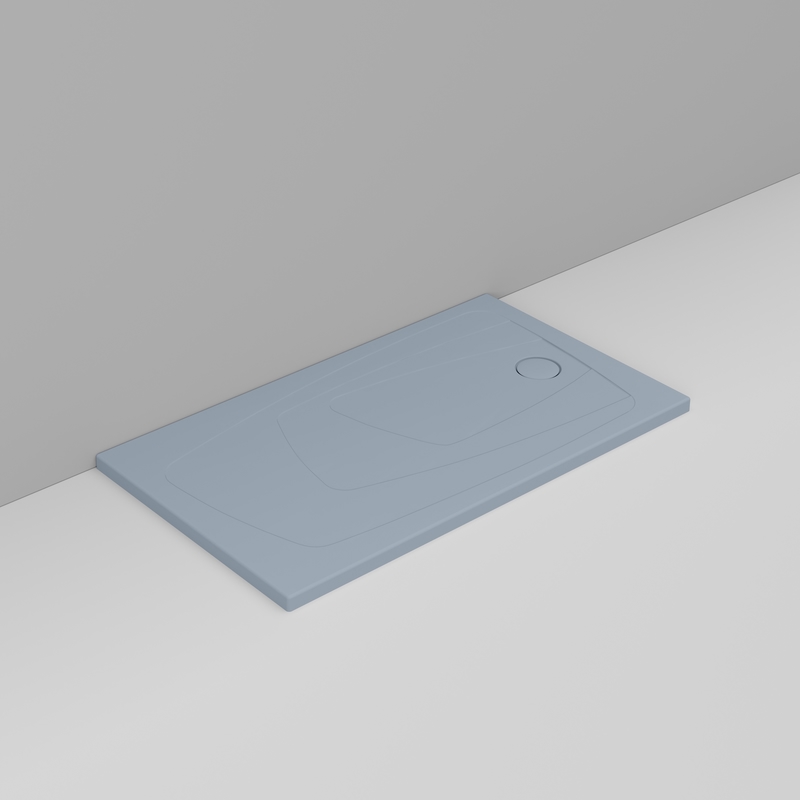 Ceramica Dolomite Rectangular shower Tray waste towards right H4 140×70 – Oltre - Sky Blue