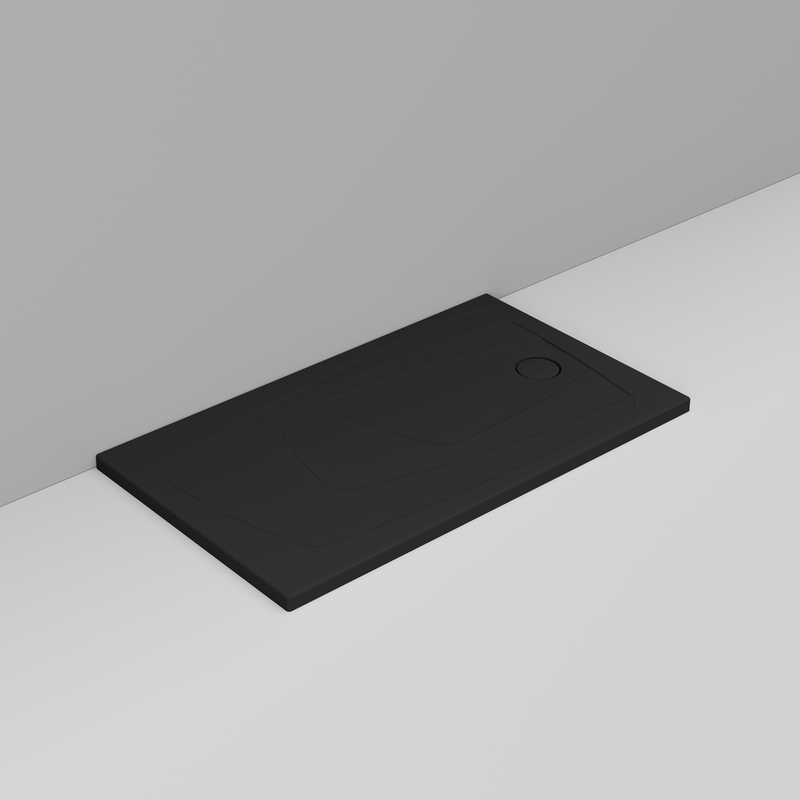 Ceramica Dolomite Rectangular shower Tray waste towards right H4 140×70 – Oltre - Matt black
