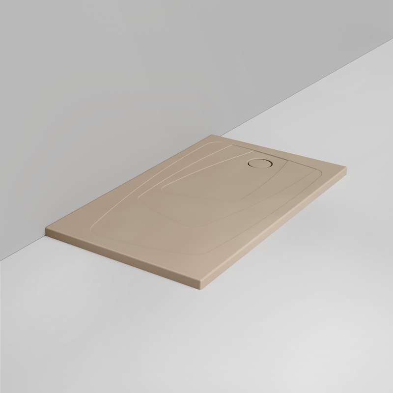 Ceramica Dolomite Rectangular shower Tray waste towards right H4 140×80 – Oltre - Matt natural beige