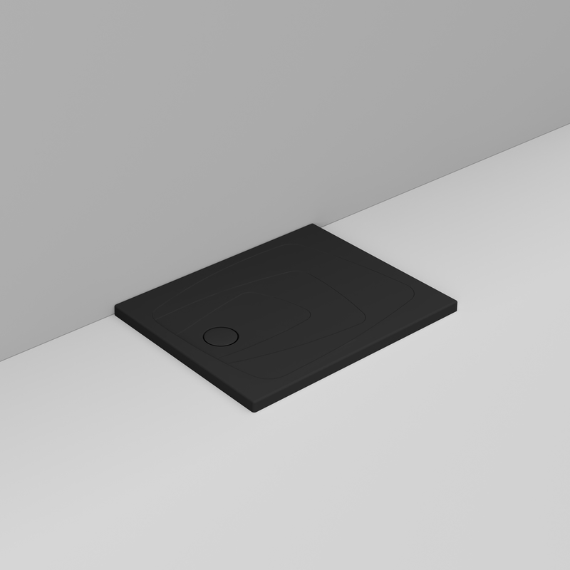 Ceramica Dolomite Rectangular shower Tray waste towards left H4 90×70 – Oltre - Matt black