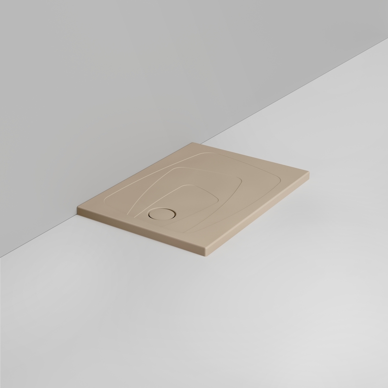 Ceramica Dolomite Rectangular shower Tray waste towards left H4 100×70 – Oltre - Matt natural beige