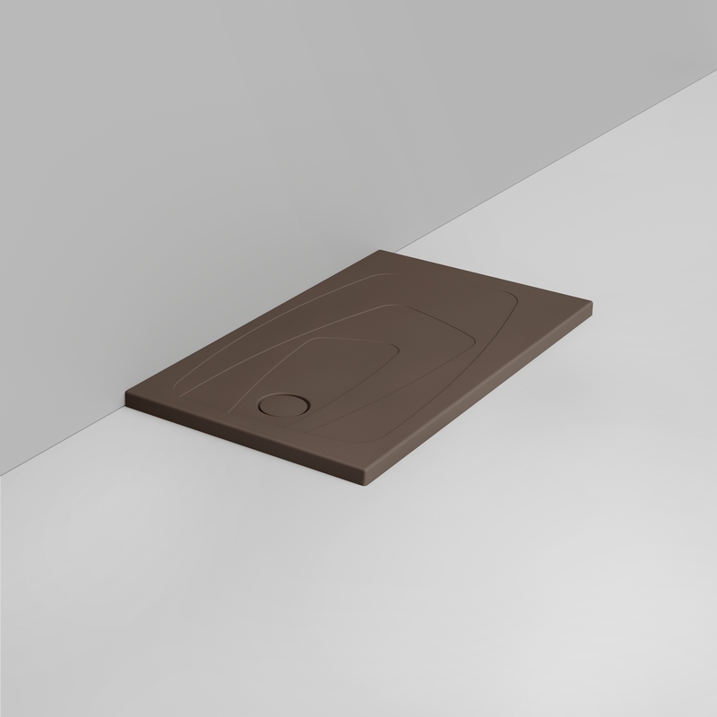 Ceramica Dolomite Rectangular shower Tray waste towards left H4 120×70 – Oltre - Matt alpine brown