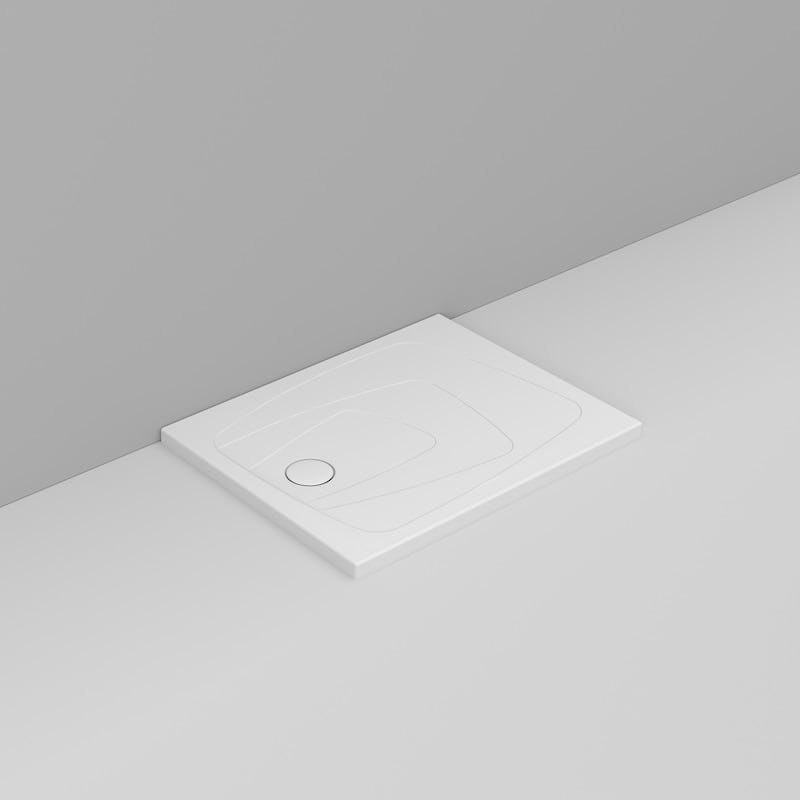 Ceramica Dolomite Rectangular shower Tray waste towards left H4 100×80 – Oltre - Matt White