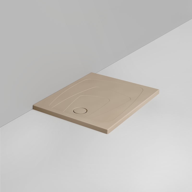 Ceramica Dolomite Rectangular shower Tray waste towards left H4 100×80 – Oltre - Matt natural beige