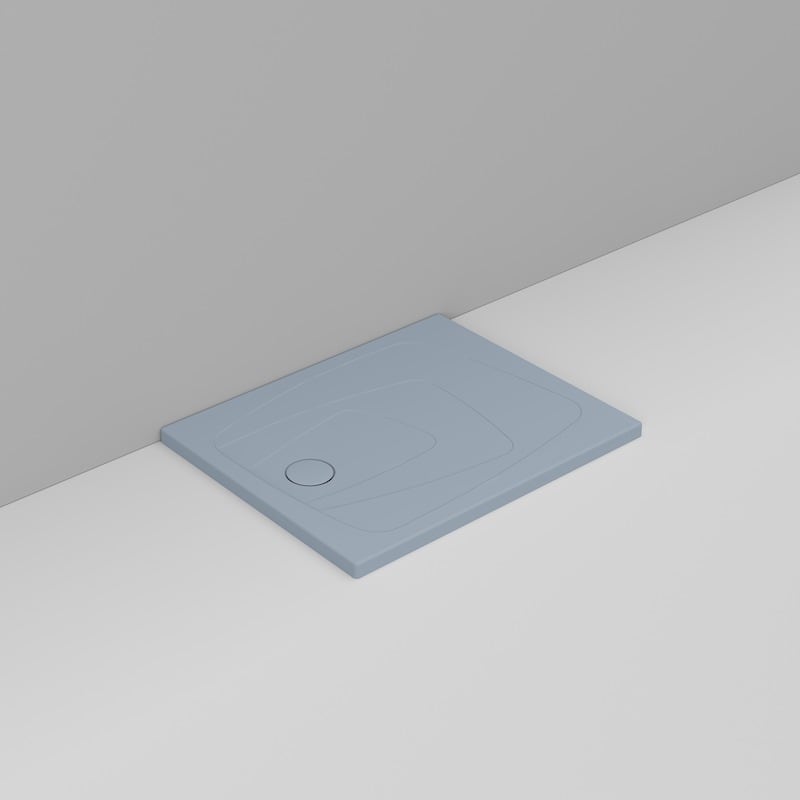Ceramica Dolomite Rectangular shower Tray waste towards left H4 100×80 – Oltre - Sky Blue