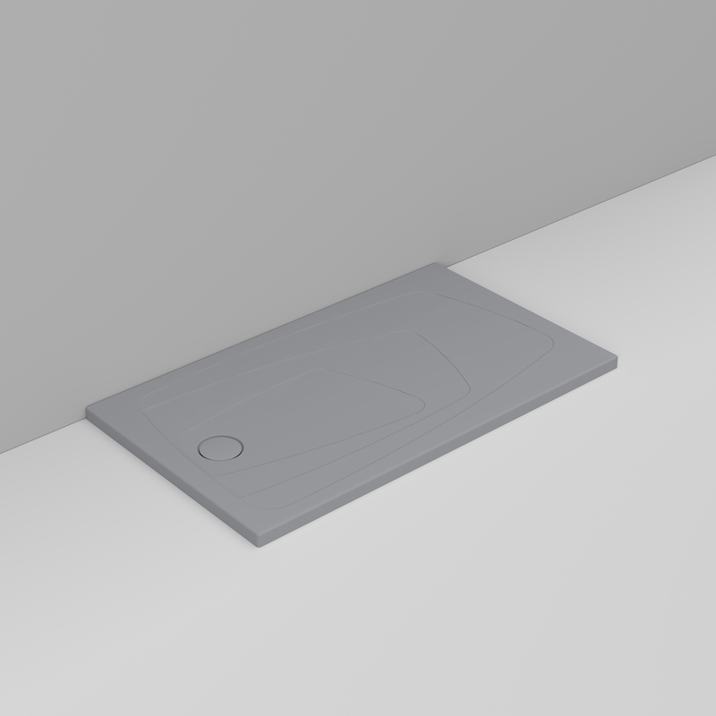 Ceramica Dolomite Rectangular shower Tray waste towards left H4 140×70 – Oltre - Concrete grey