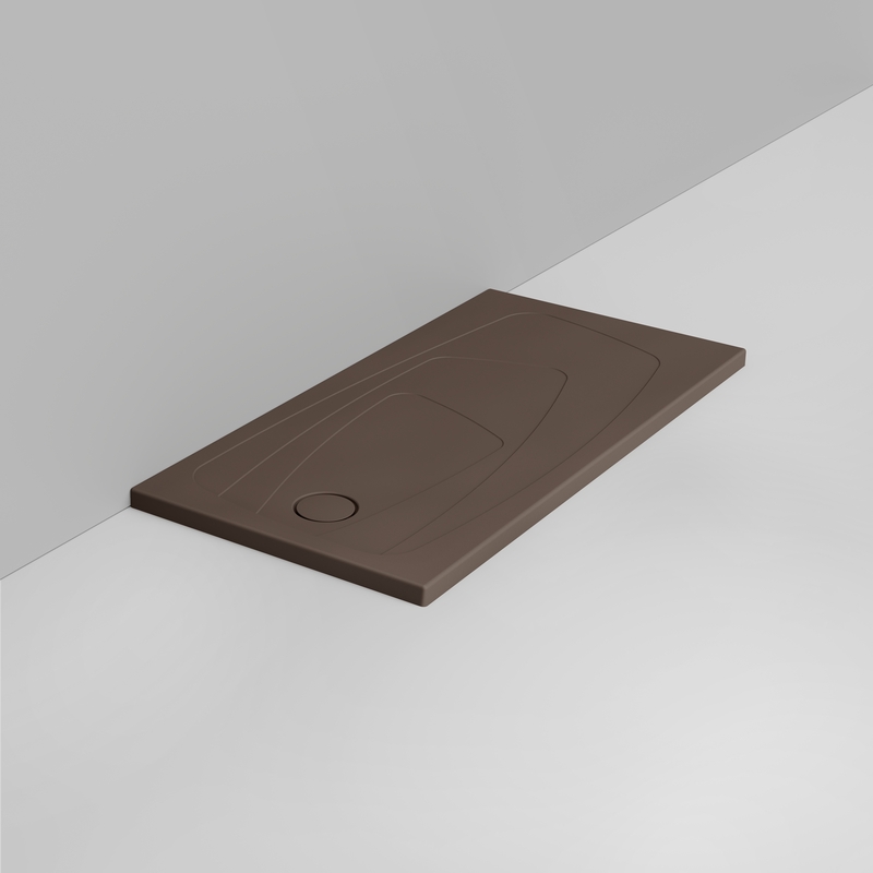 Ceramica Dolomite Rectangular shower Tray waste towards left H4 140×70 – Oltre - Matt alpine brown