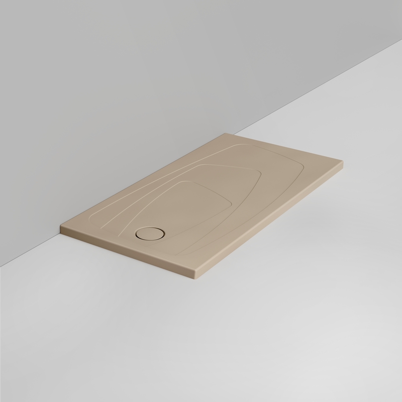 Ceramica Dolomite Rectangular shower Tray waste towards left H4 140×70 – Oltre - Matt natural beige