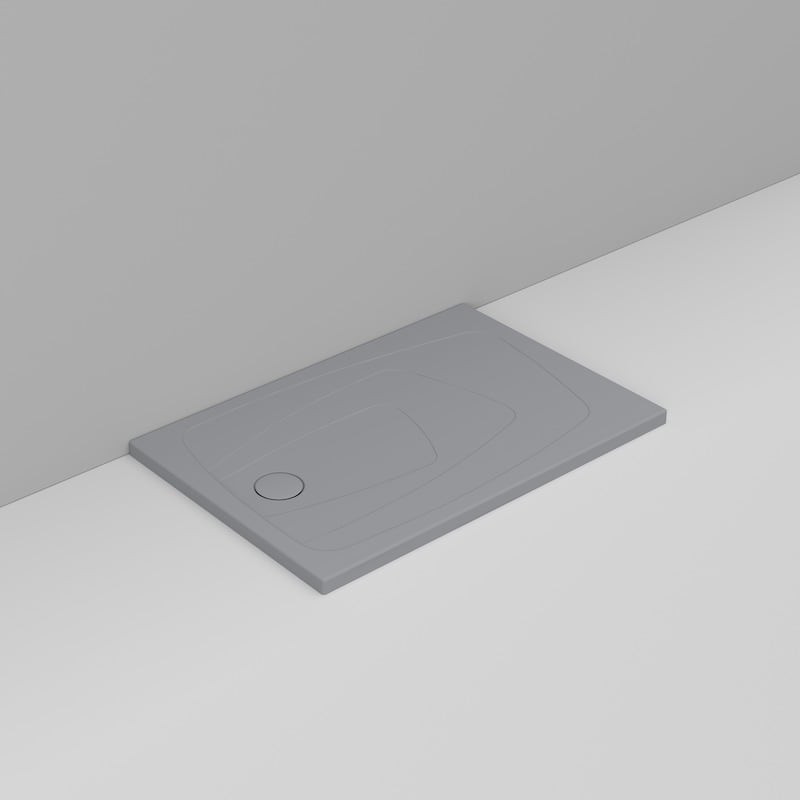 Ceramica Dolomite Rectangular shower Tray waste towards left H4 120×80 – Oltre - Concrete grey