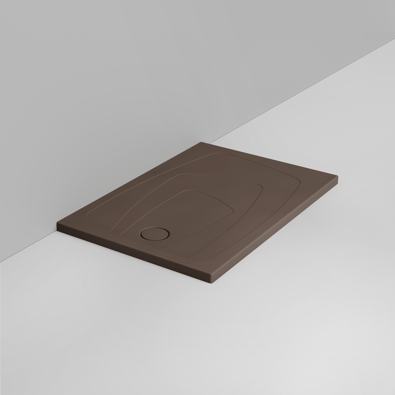Ceramica Dolomite Rectangular shower Tray waste towards left H4 120×80 – Oltre - Matt alpine brown
