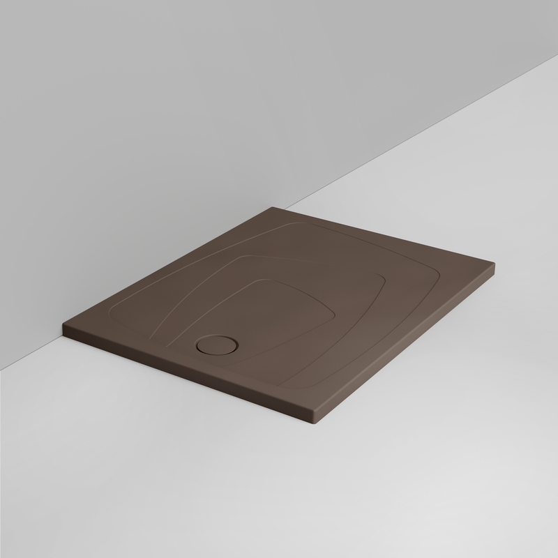 Ceramica Dolomite Rectangular shower Tray waste towards left H4 120×90 – Oltre - Matt alpine brown