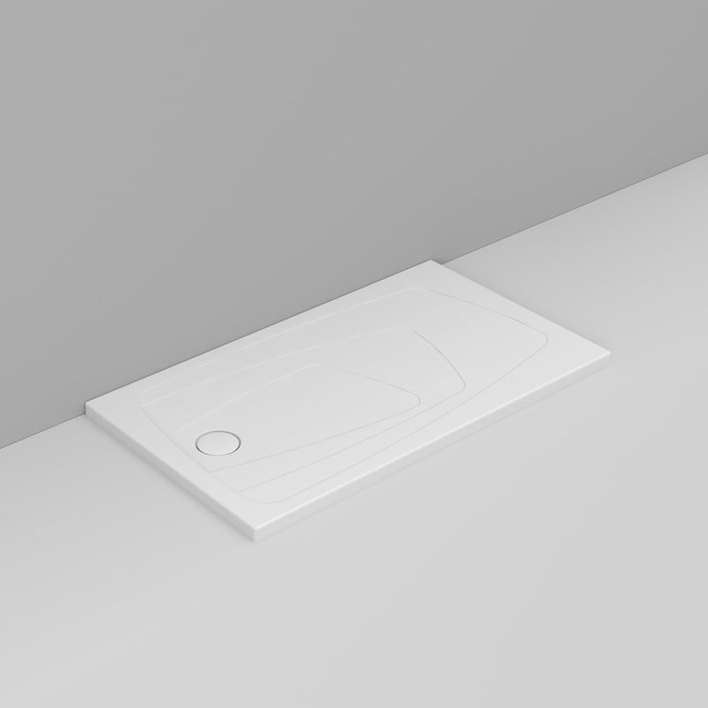 Ceramica Dolomite Rectangular shower Tray waste towards left H4 140×80 – Oltre - Matt White