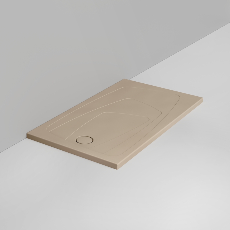 Ceramica Dolomite Rectangular shower Tray waste towards left H4 140×80 – Oltre - Matt natural beige