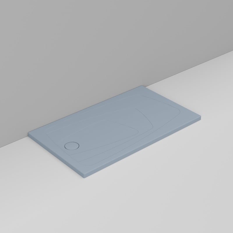 Ceramica Dolomite Rectangular shower Tray waste towards left H4 140×80 – Oltre - Sky Blue