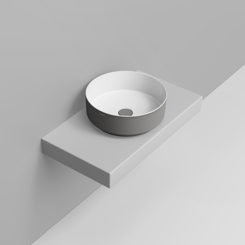Ceramica Dolomite Vessel basin 44×44 – Noemi - Concrete Grey Texture