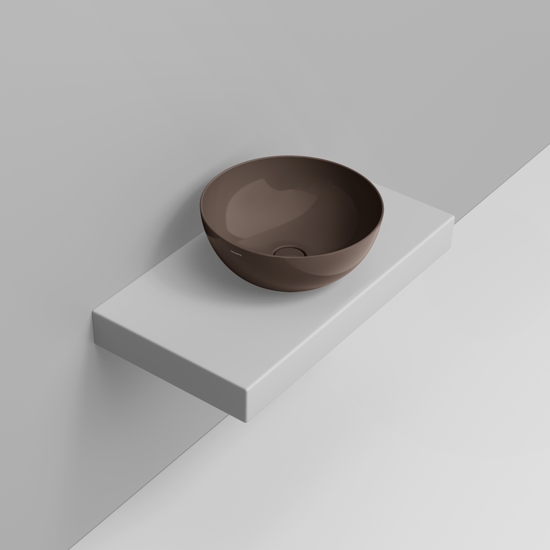 Ceramica Dolomite Lavabo à poser 44×44 – Noemi - Marron alpin brillant