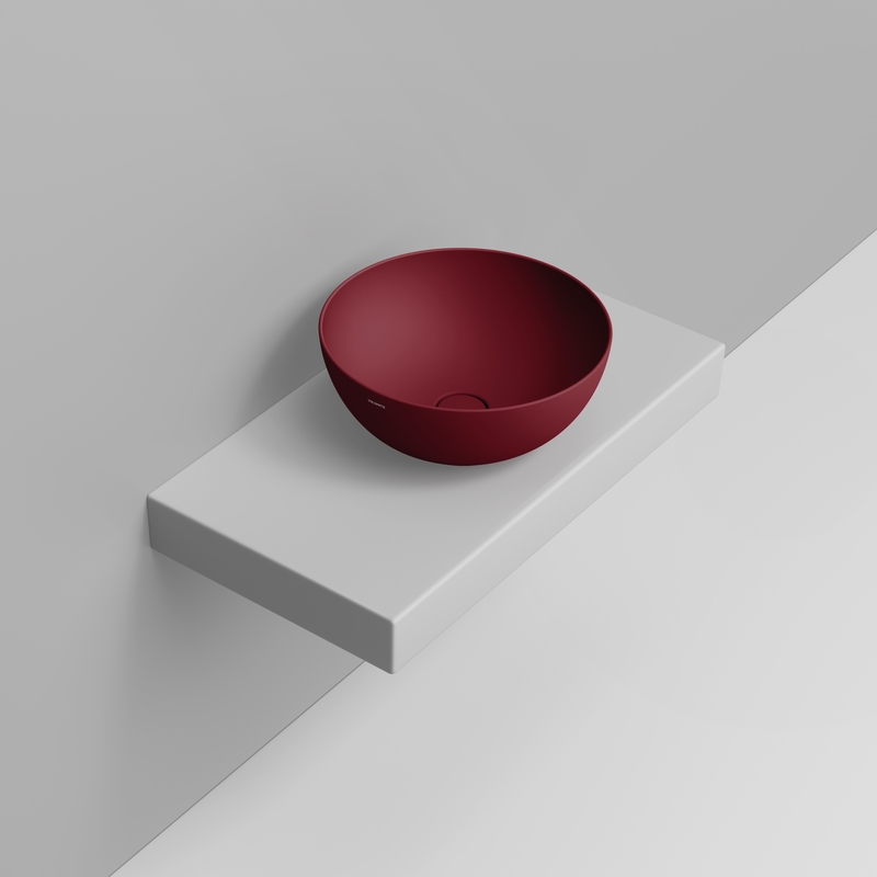 Ceramica Dolomite Lavabo à poser 44×44 – Noemi - Rouge vin mat