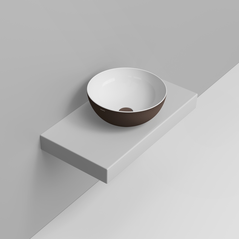 Ceramica Dolomite Lavabo à poser 44×44 – Noemi - Marron Alpin Texturé 