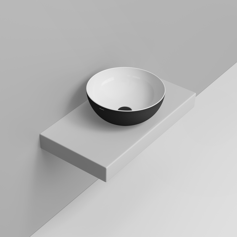 Ceramica Dolomite Lavabo à poser 44×44 – Noemi - Noir Texturé