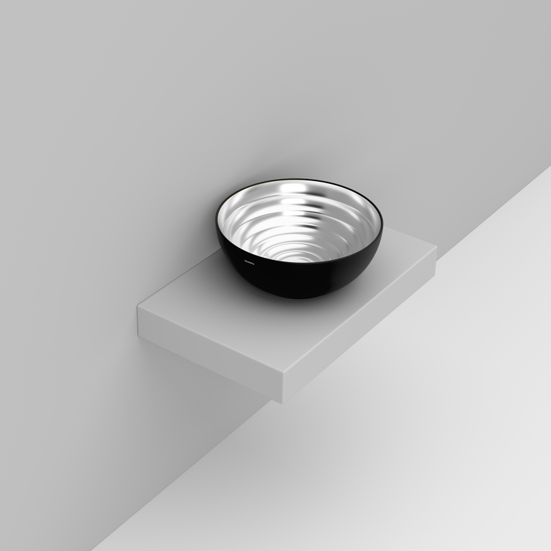 Ceramica Dolomite Vessel basin 44×44 – Move - Black / Silver