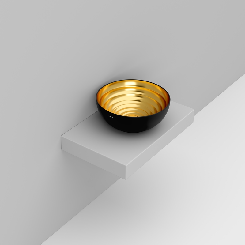 Ceramica Dolomite Vessel basin 44×44 – Move - Black / Gold
