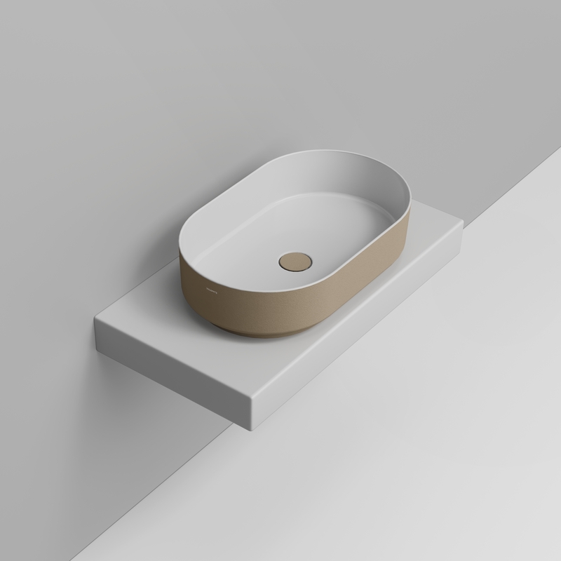 Ceramica Dolomite Lavabo à poser 60×36 – Noemi - Beige Naturel Texturé